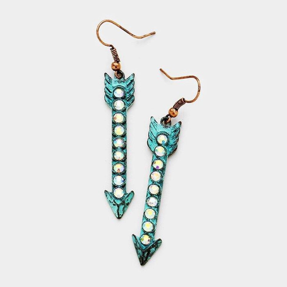 3/$20 AB Patina Arrow Earrings
